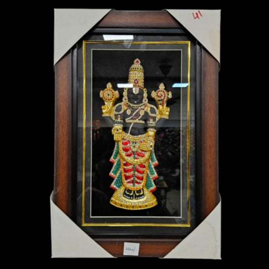 Lord Balaji decorated with attractive stones Photo Frame perfect for Marriage gifting,house warming
