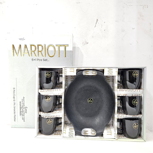 Marriott 6 pieces Ceramic cups & 1 snack platter
