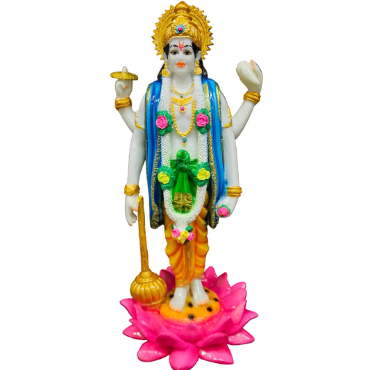 Lord Vishnu murti Polyresin Idol for Home Puja | Vishnu Bhagwan murti