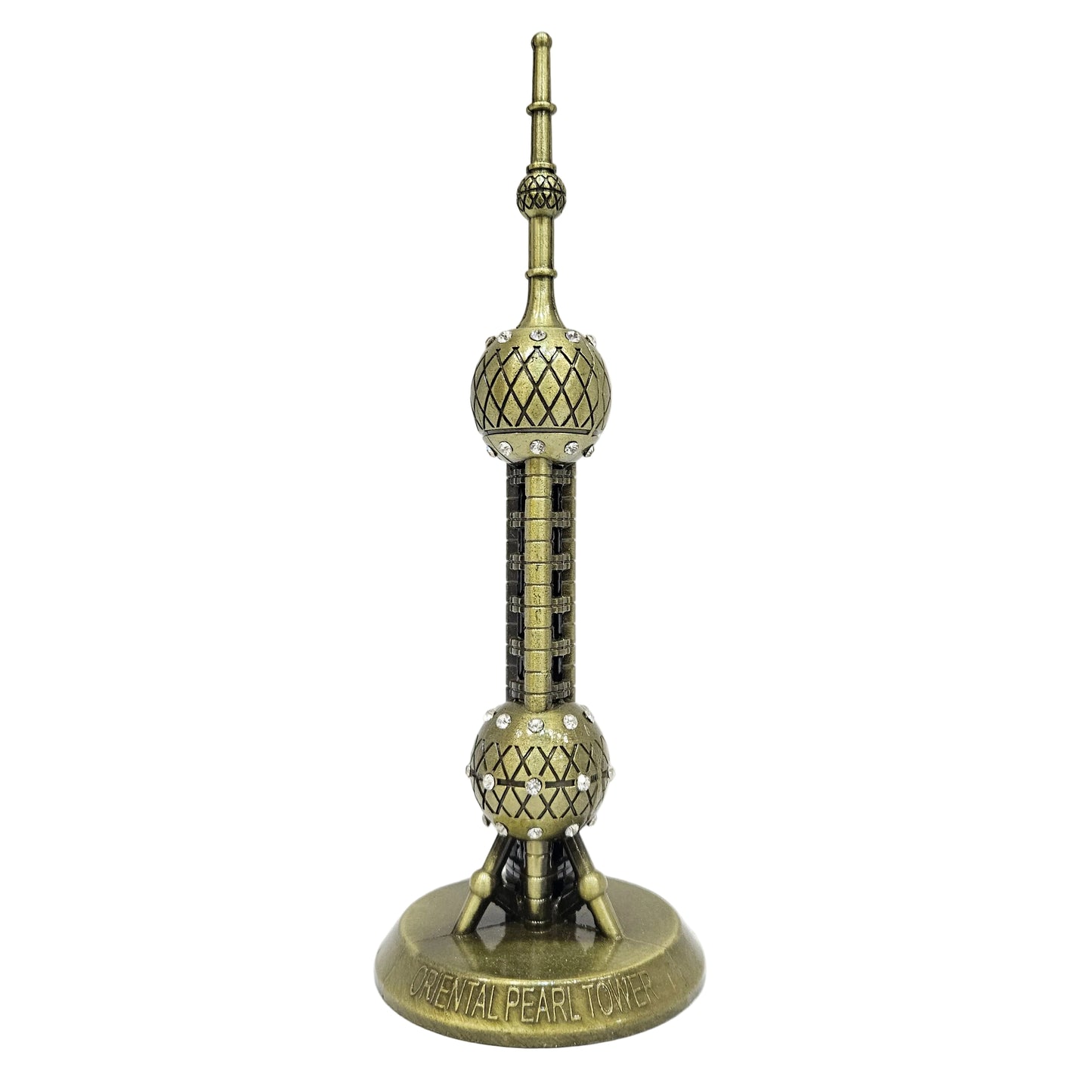 Desktop size Building Shanghai Oriental Pearl, metal Lightweight Tower Statue, for Home Decor Office Decor Birthday Gift