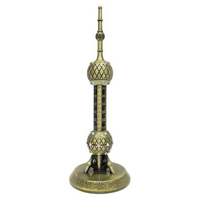 Desktop size Building Shanghai Oriental Pearl, metal Lightweight Tower Statue, for Home Decor Office Decor Birthday Gift