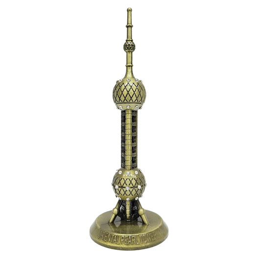 Desktop size Building Shanghai Oriental Pearl, metal Lightweight Tower Statue, for Home Decor Office Decor Birthday Gift