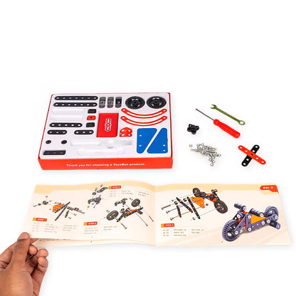 MEC - O - Tec Bike 2 Metal Construction Toy, Building Blocks, Educational Toys for 6+ Yrs Boys and Girls, Multicolor, Kid