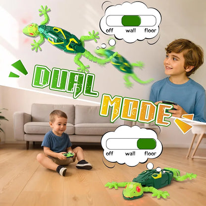 Gecko Wall Racer, Remote Controlled Gecko on the Wall Toy, with Luminous LED Eyes, Realistic Movements, Interactive Robot Toy Gift for Boys Girls from 3 Years