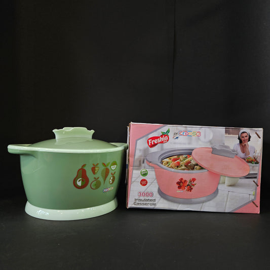 Freshia new crasso 3000ml Insulated casserole Bpa free big size hot pack