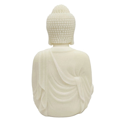 White Resin Buddha showpiece, Premium Resin Made Table Top Home Decor for Living Room and Gifting