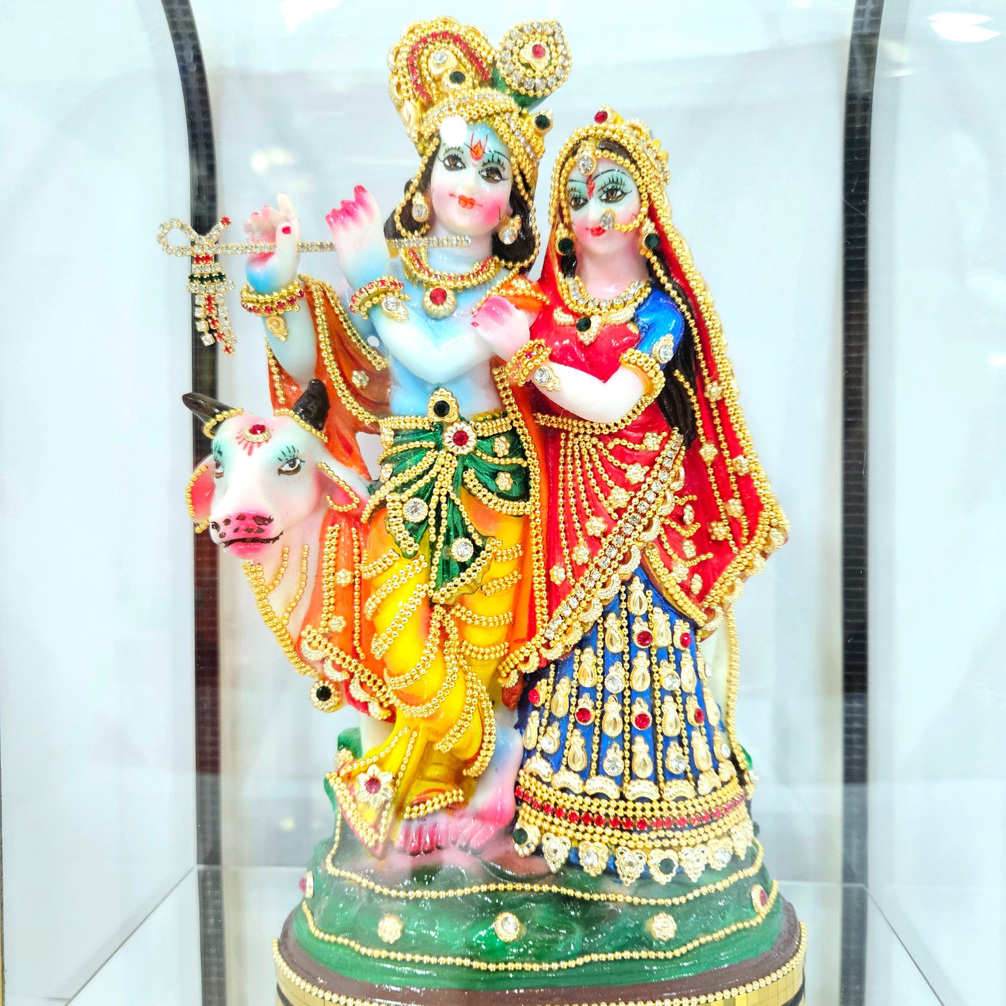 Radha Krishna 24carats gold Plated Cabin Idol for Home Decor & Lord Showpiece