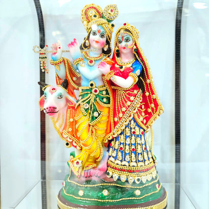 Radha Krishna 24carats gold Plated Cabin Idol for Home Decor & Lord Showpiece