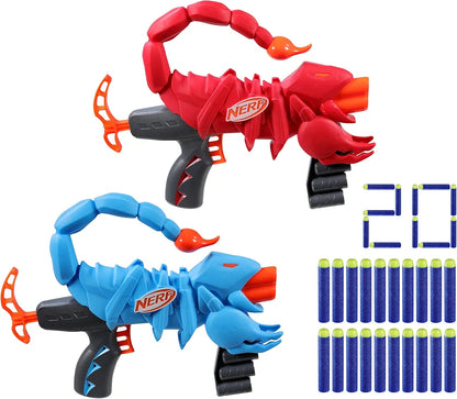 Nerf Wild Venompack, Includes 2 Easy Play Nerf Blasters, Scorpion Designs, 20 Nerf Elite Darts, Snake Toys, Ages 6 years above