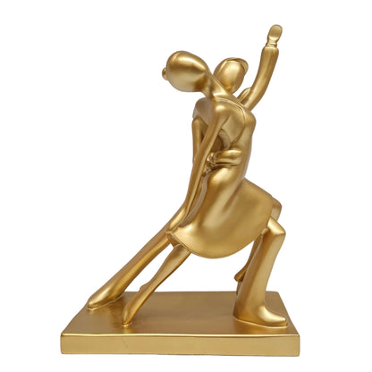 Golden Abstract Couple Statue features a smooth, modern design suitable for home decor
