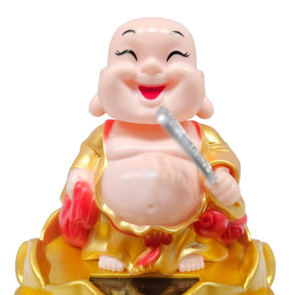 Solar little laughing Buddha Statue, Vivid Decorative Solar Monk Car Decoration