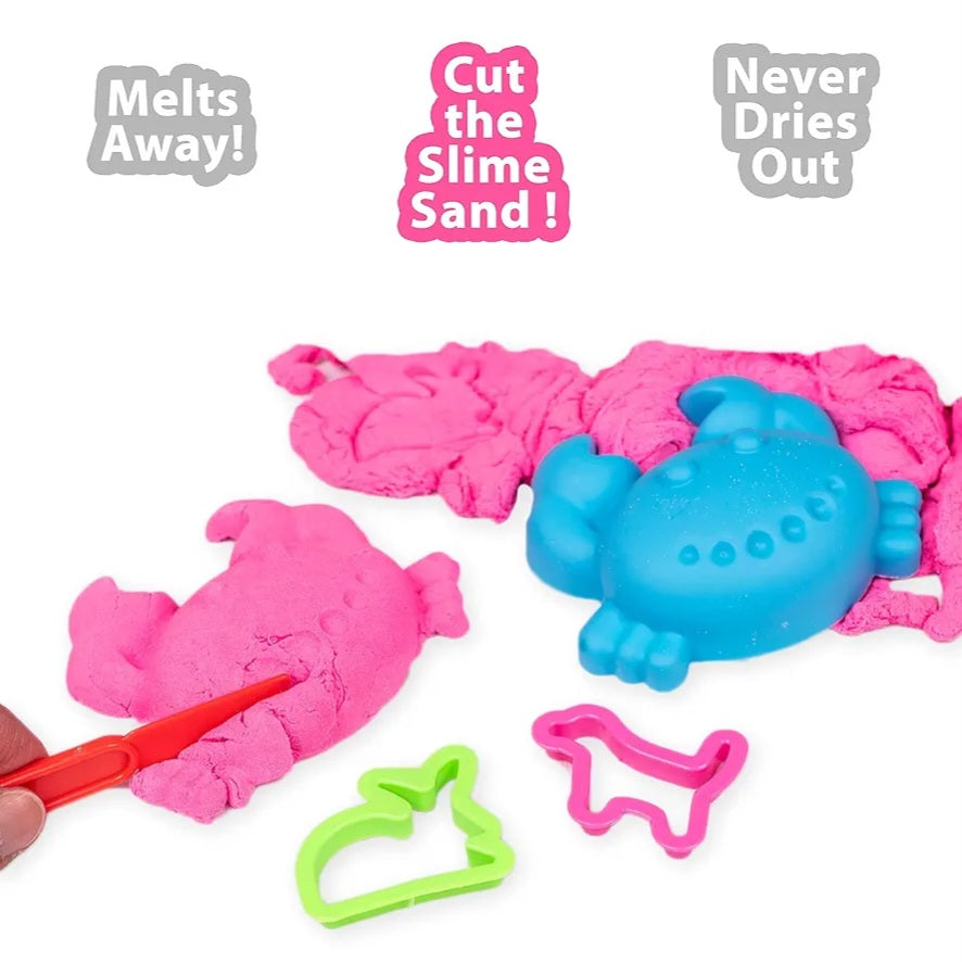 Ratna's Slime Sand Pink 500 GMS with Moulds for Kids Kinetic Sand Kit Soft Smooth Clay Dough Toy