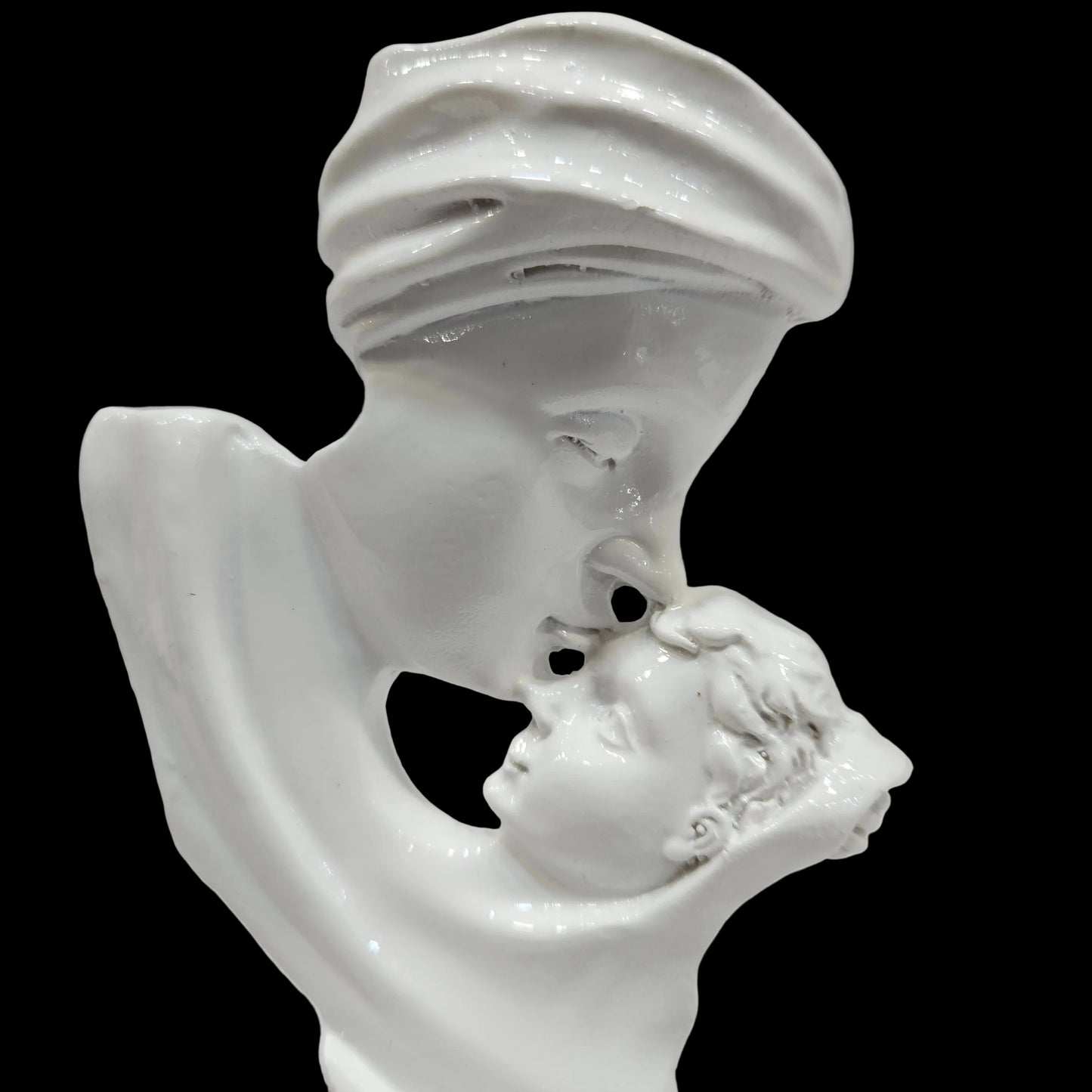 Mother Child Love Symbol Pure White Showpiece Statue Matt Finish | New Born Baby Child Home Desk Workplace Office Decoration