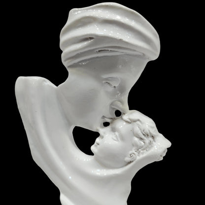 Mother Child Love Symbol Pure White Showpiece Statue Matt Finish | New Born Baby Child Home Desk Workplace Office Decoration