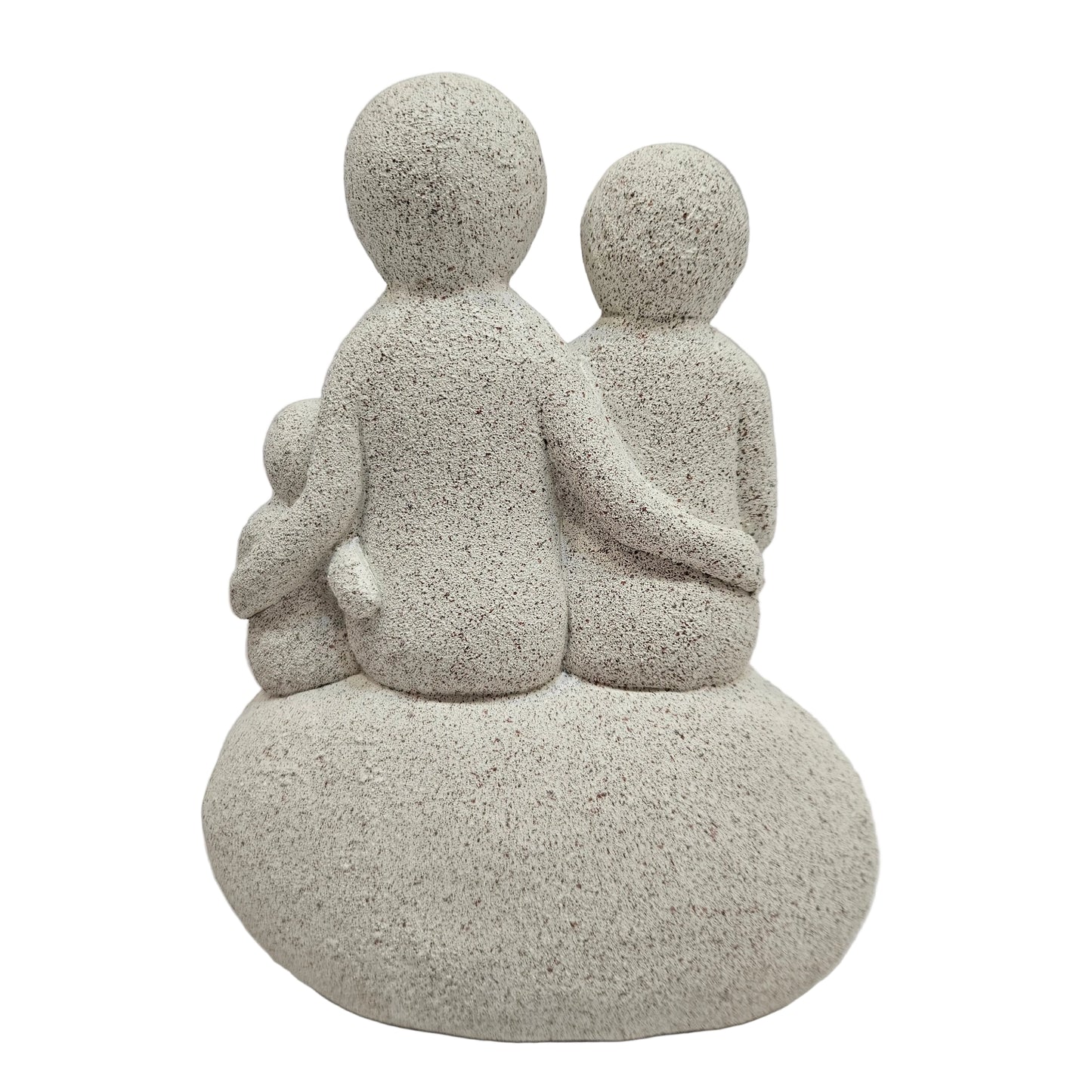 Family of 4 Figurines - Resin Hand-Painted Parents and Kids Beige Abstract Sculpture- Heartwarming Ornaments Home Tabletop Shelf Gift Decor