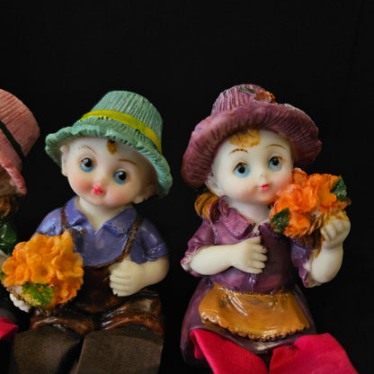 Set of 4 Kids Love couple Statue - Handicraft Decorative Home Interior & Table Decor Figurine / Marriage Wedding Anniversary Antique Gift item Decorative Showpiece