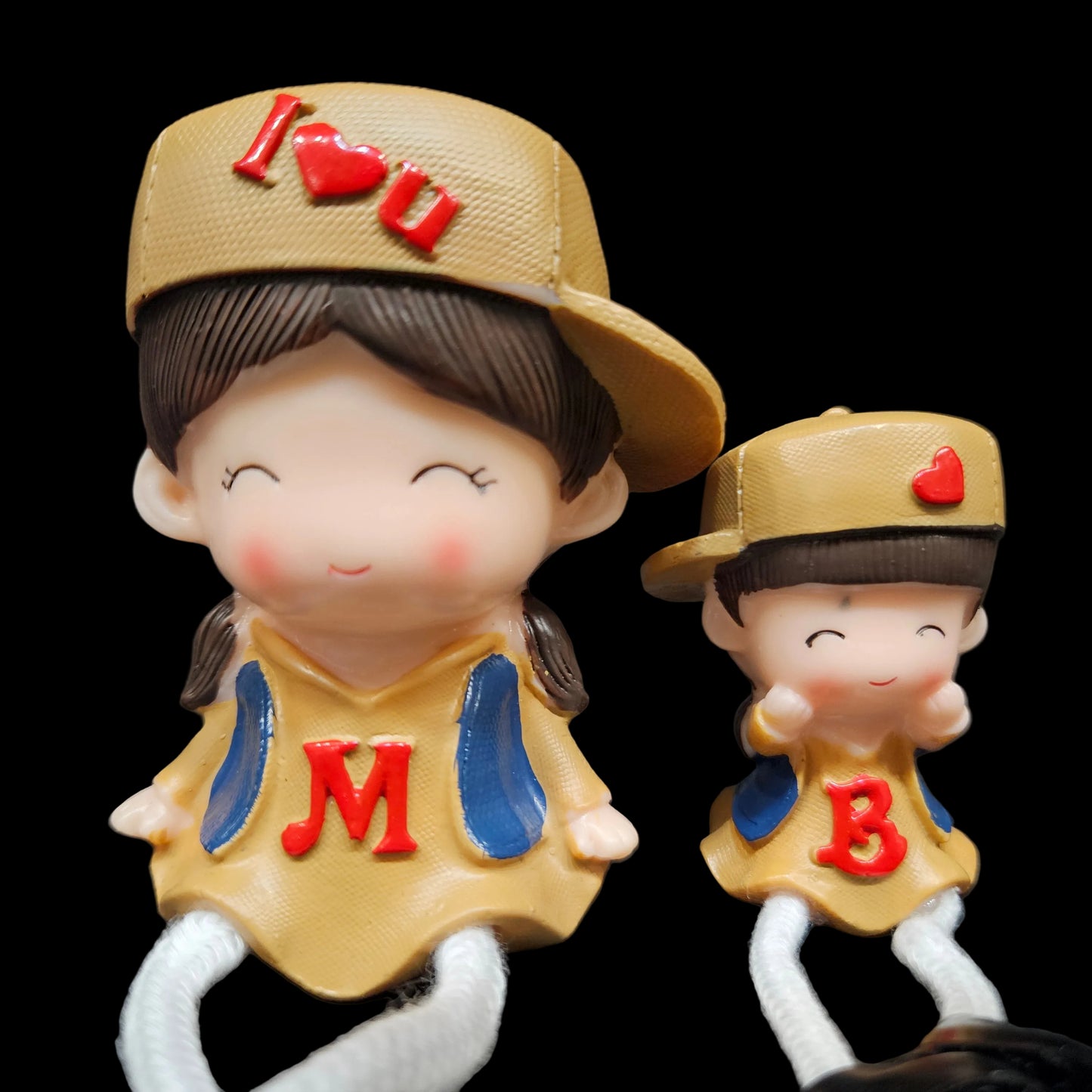Family Set Charming Showpiece | Polyresin Hanging Legs Statues | Family Sitting Dolls Miniature Figurine for Living Room Shelf Home Decor Items (4 Pcs Set