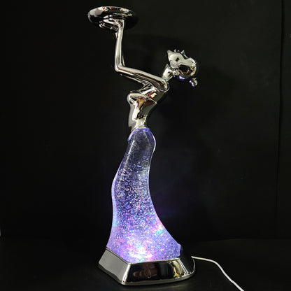 Decorative lady candle Holder with multi colours night lamp