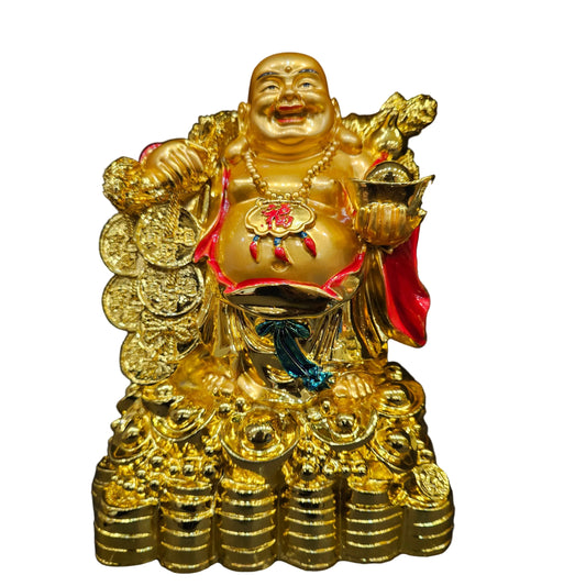 Handcrafted Resine Little Laughing Buddha Monk Sculpture | Showpiece for Home Décor and Office