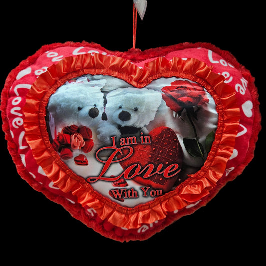 Valentine Gift  Heart Shape Cushion Pillow with love quote printed Valentine's Day Love Pillow