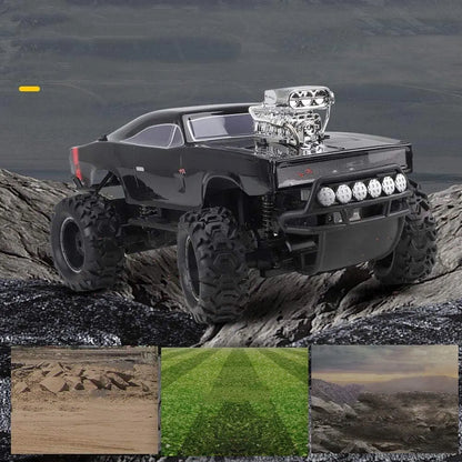 RC Sand monster make chariots  in the sand short-coures off road race truck. Deduce the beauty of the natural science and technology