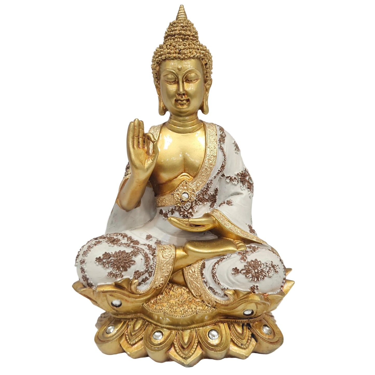 Sitting Buddha Polyresine Idol Statue for Home/Office Decorations Items Showpiece