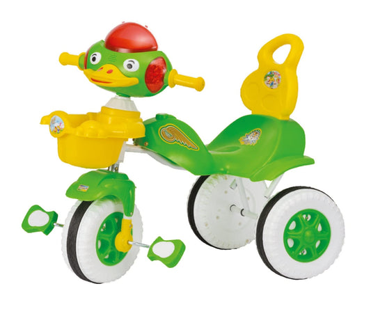 Dash star mini duck tricycle with Storage Basket on front,musical & Lighting with backrest tricycle for kids