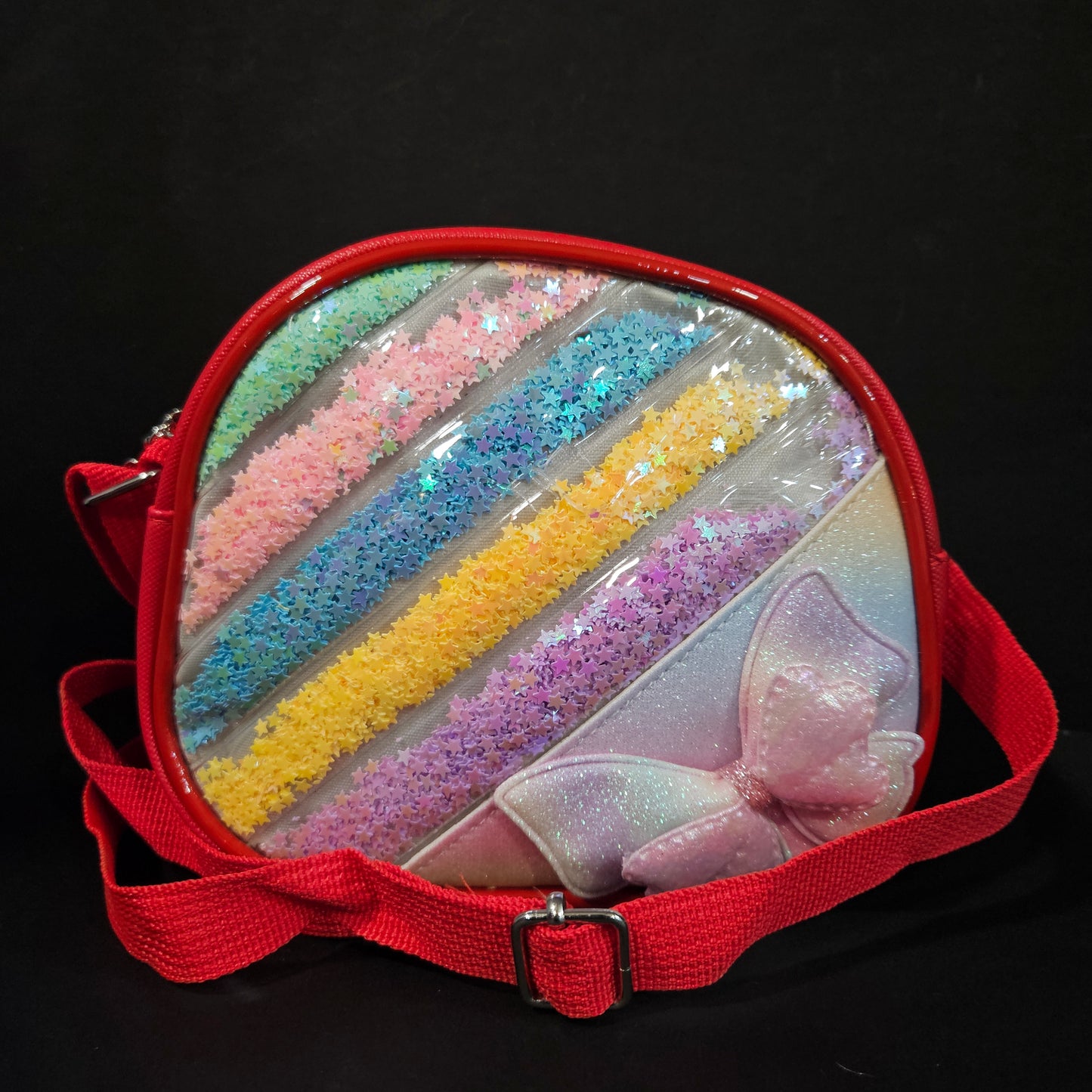 Cute Purse sling bag for Girls Kids, Rainbow Glitter Sequin Crossbody Bag for Toddlers