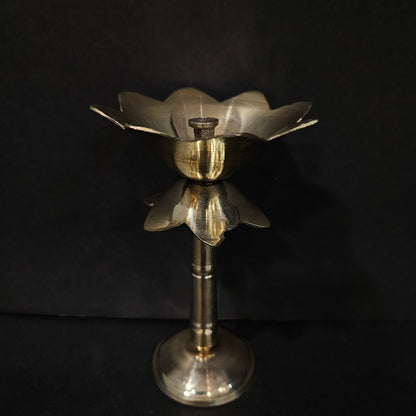 Pure Brass Lotus Akhand Diya stand for Home & Pooja room