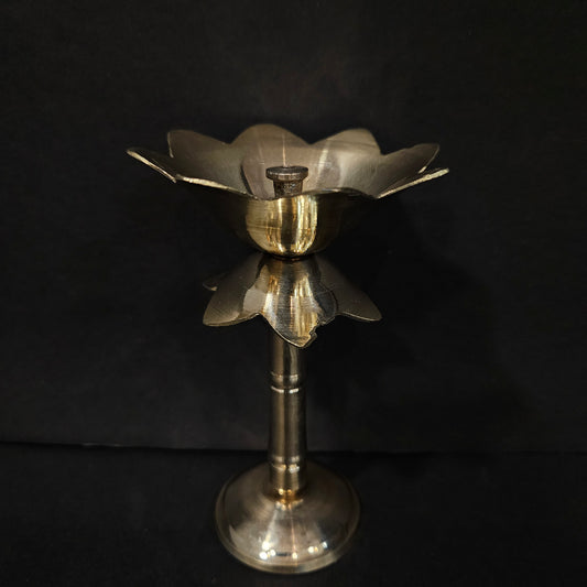 Pure Brass Lotus Akhand Diya stand for Home & Pooja room