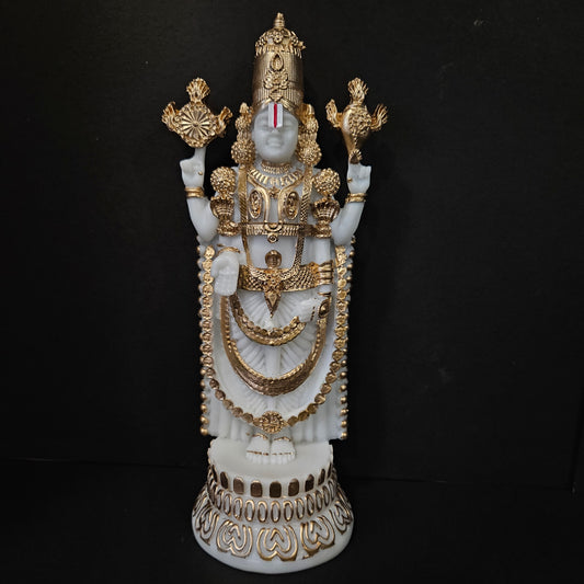 Lord Venkateshwara Idol Gold and white  colored Statue for Home & Pooja room