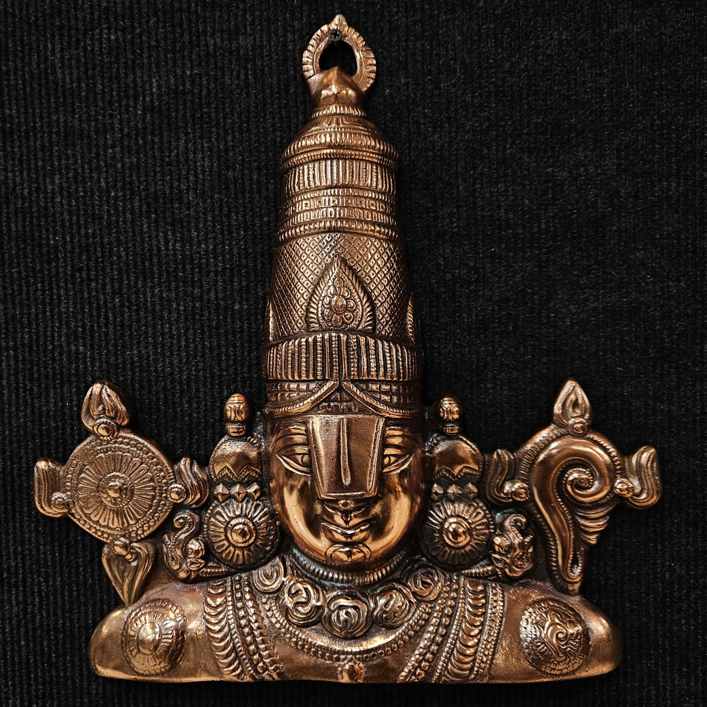 Brass Wall Hanging Idol of Lord Balaji/Tirupati Balaji/Venkateswara Face