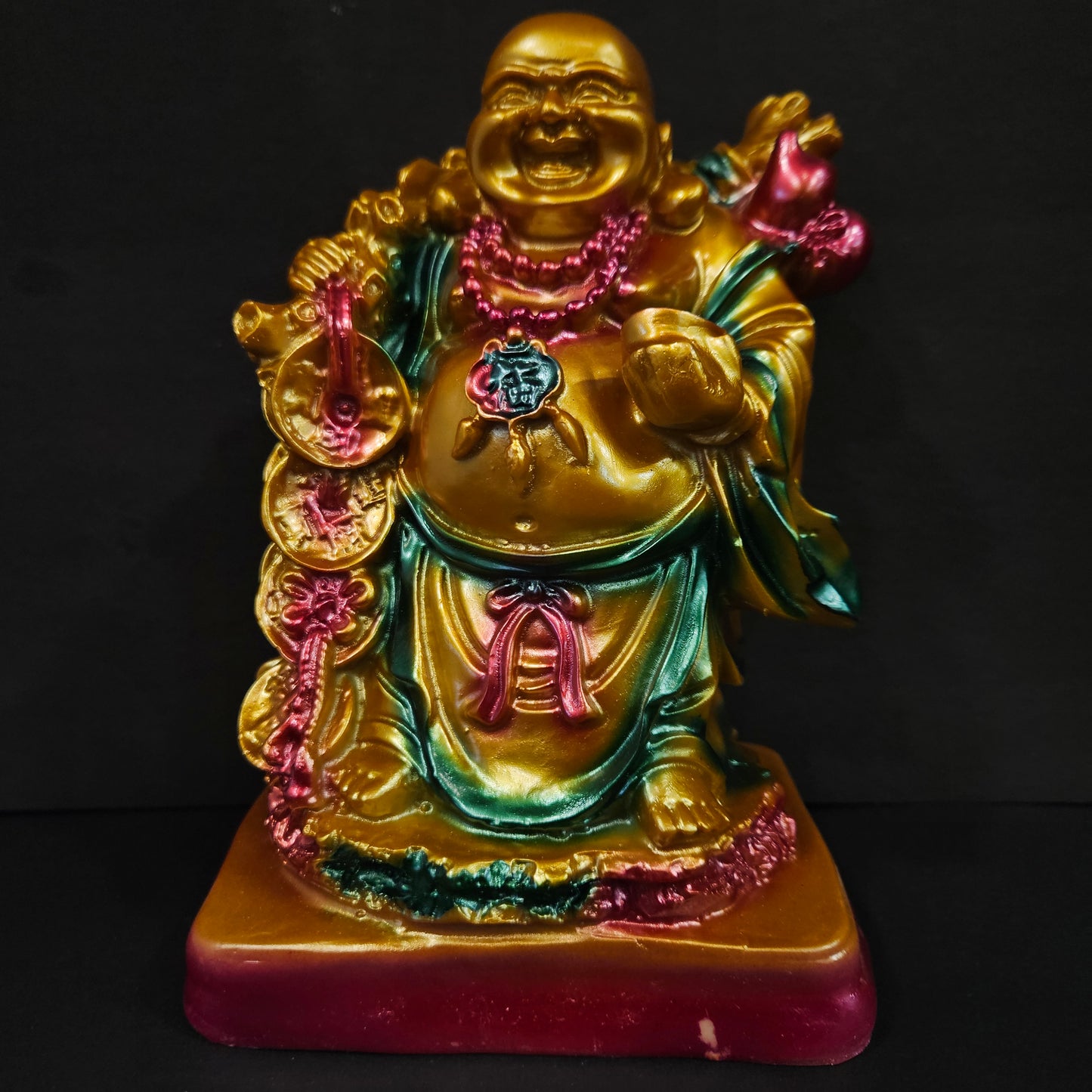 Laughing Buddha with Coins Bag Decorative Showpiece idol