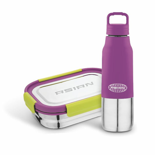 Asian Quick Bite Combo fresh bite lunch box 850ml & splendor Steel Water Bottle