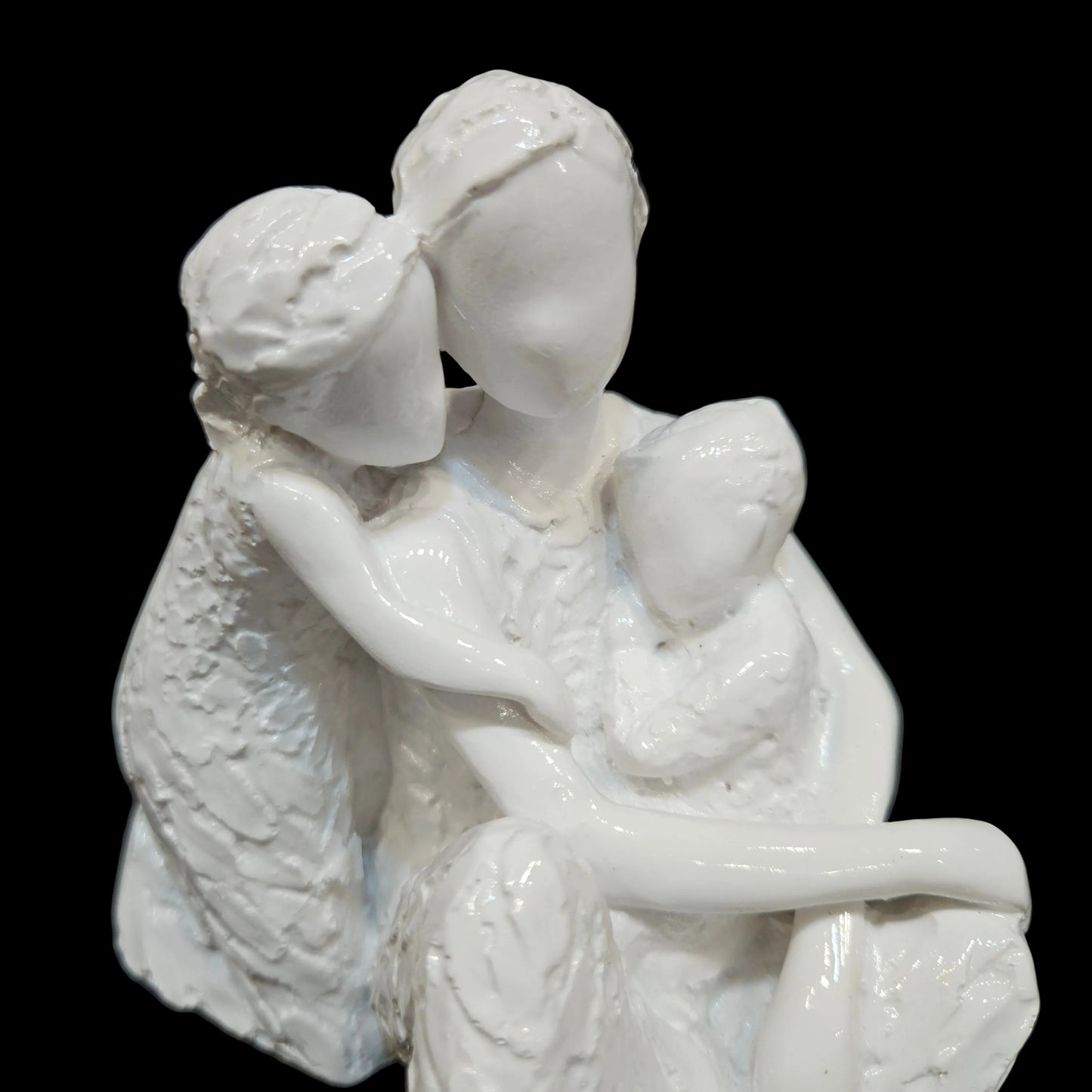 Happy Family of Mother, Daughter Backhugging, and Boy on Lap Human Figurine Showpiece for Home Decor Living Room | Showpiece for Gift for Mom | Birthday Gift for Mother