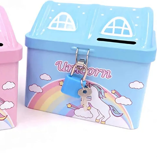 Cute Unicorn Creative Portable Piggy Bank, Money Saving Box with Combination Lock, Mini Coin Bank Gifts for Boys and Girls, Best Return Gifts for Kids