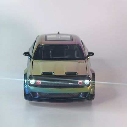 Die-Cast  Dodge challenger Simulation Sound &Light Pull Back