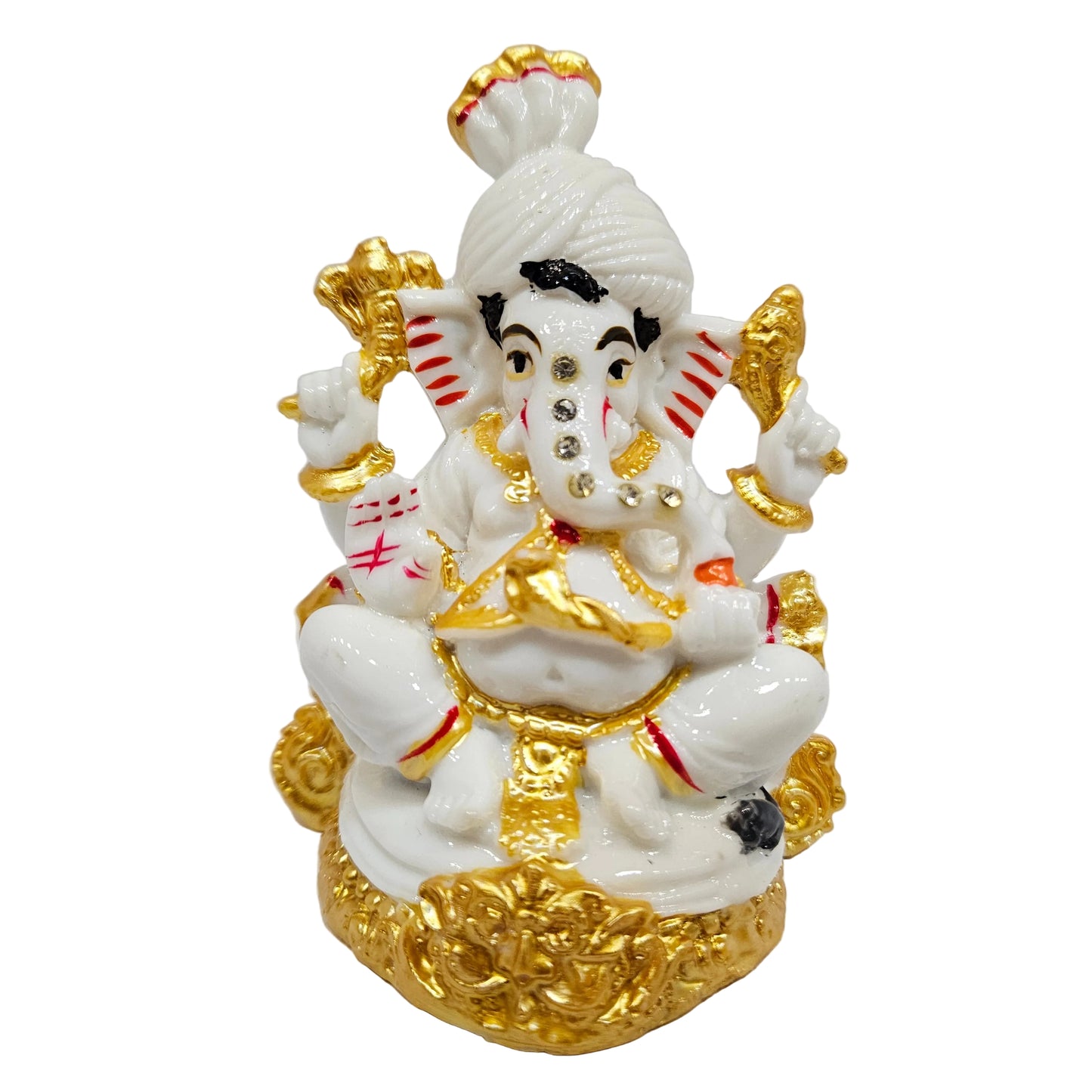 Lord Ganesh Idol | Ganesha Murti | Ganpati Statue for Car Dashboard | Mandir Pooja Murti | Temple Puja | Home Decor | Office Table Showpiece