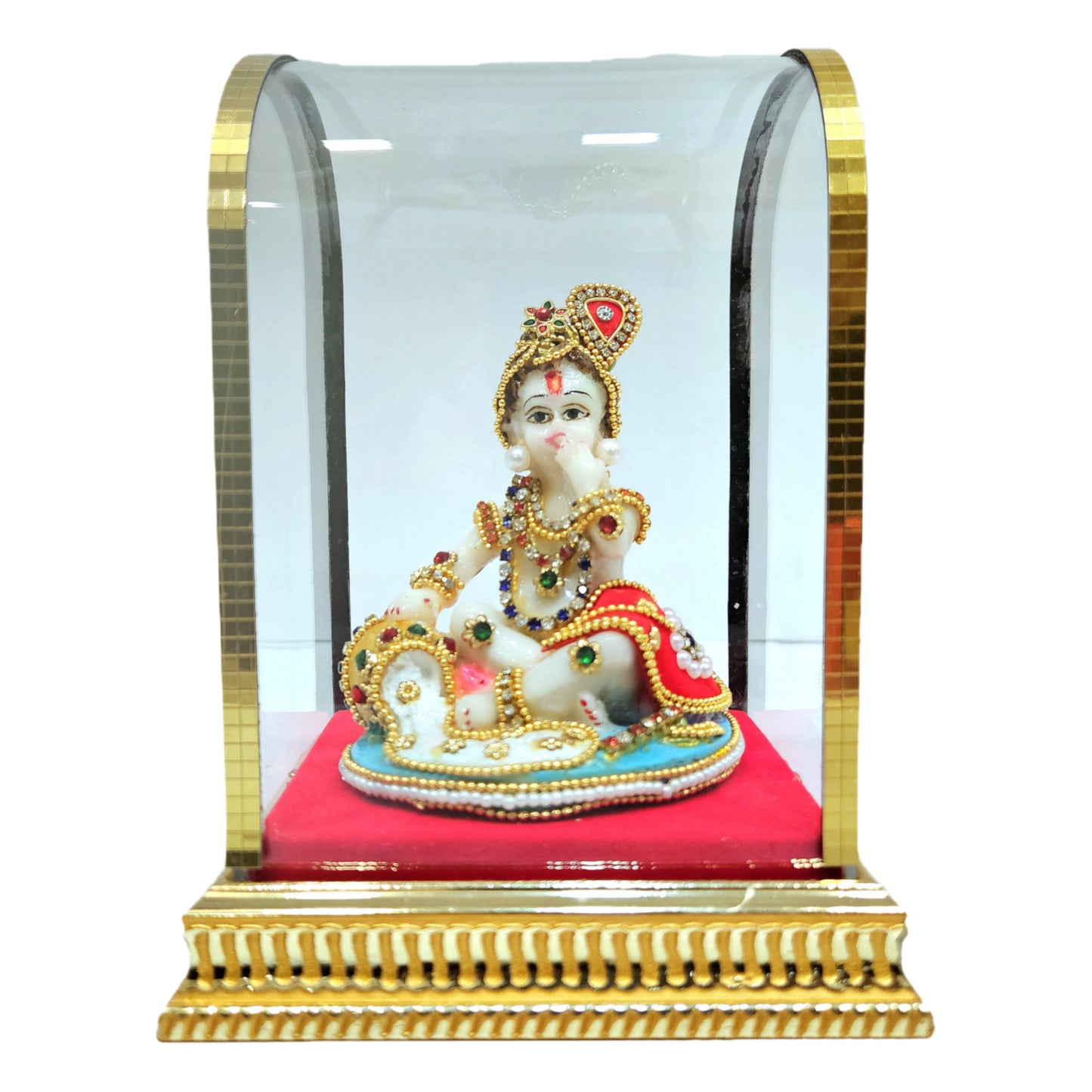 Little Krishna makhan Polyresin stones decorative cabin idol Showpiece Figurine