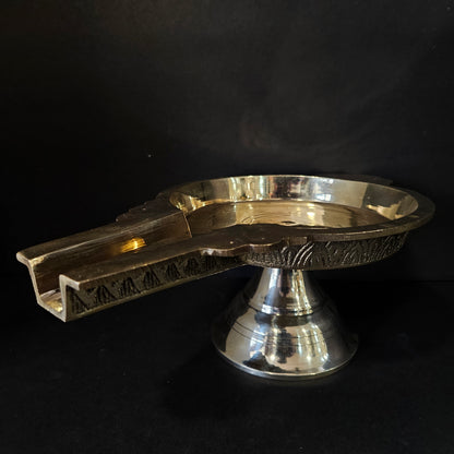 Brass Abhishekam Stand Patra Plate medium Size for God Idols/Abhishek Patra
