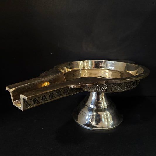 Brass Abhishekam Stand Patra Plate medium Size for God Idols/Abhishek Patra