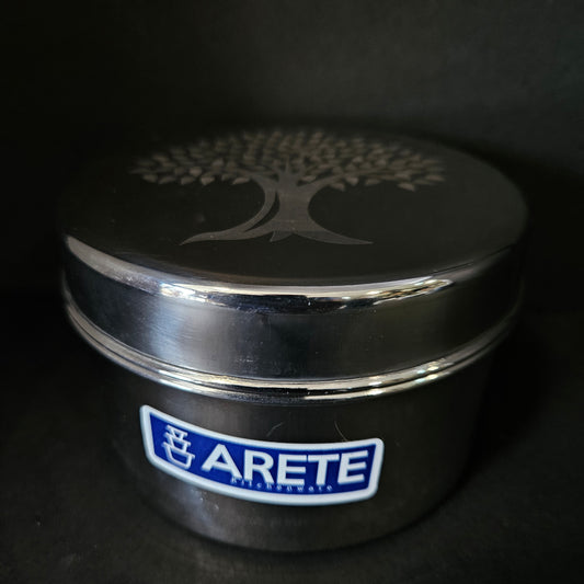 Stainless Steel Dabba with Elegant Tree Print Design Canister Storage Container