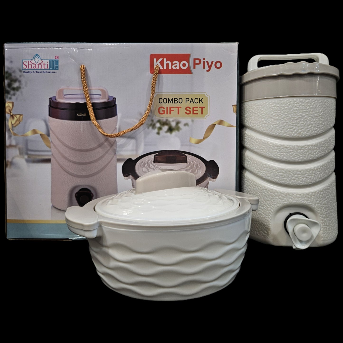 Shanti One Khao piyo Insulated hot pack & water jug Combo pack set