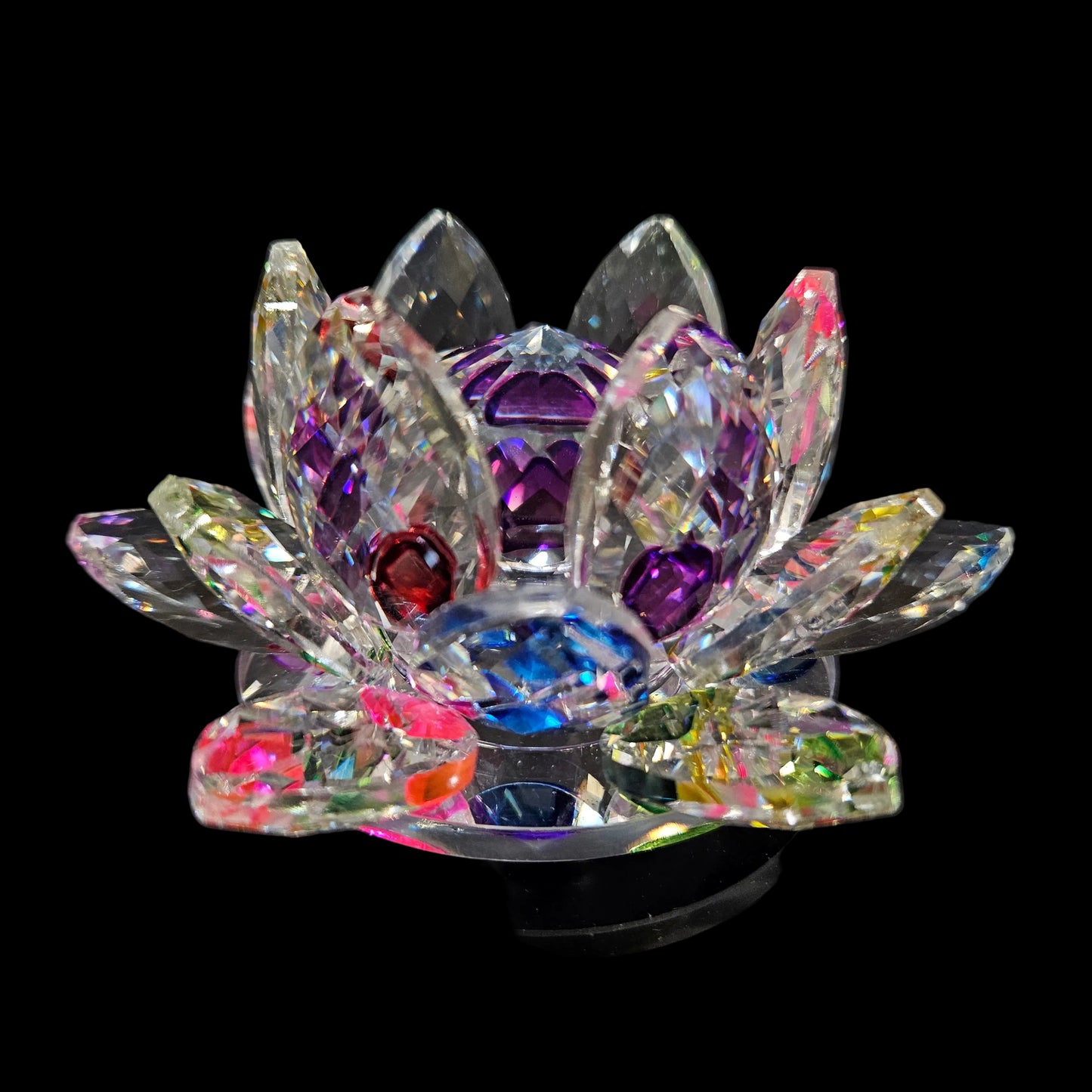 Lotus Crystal Flower Feng Shui Vastu Products Showpiece for Good Luck Prosperity Health & Wealth for Home Decor & Gift