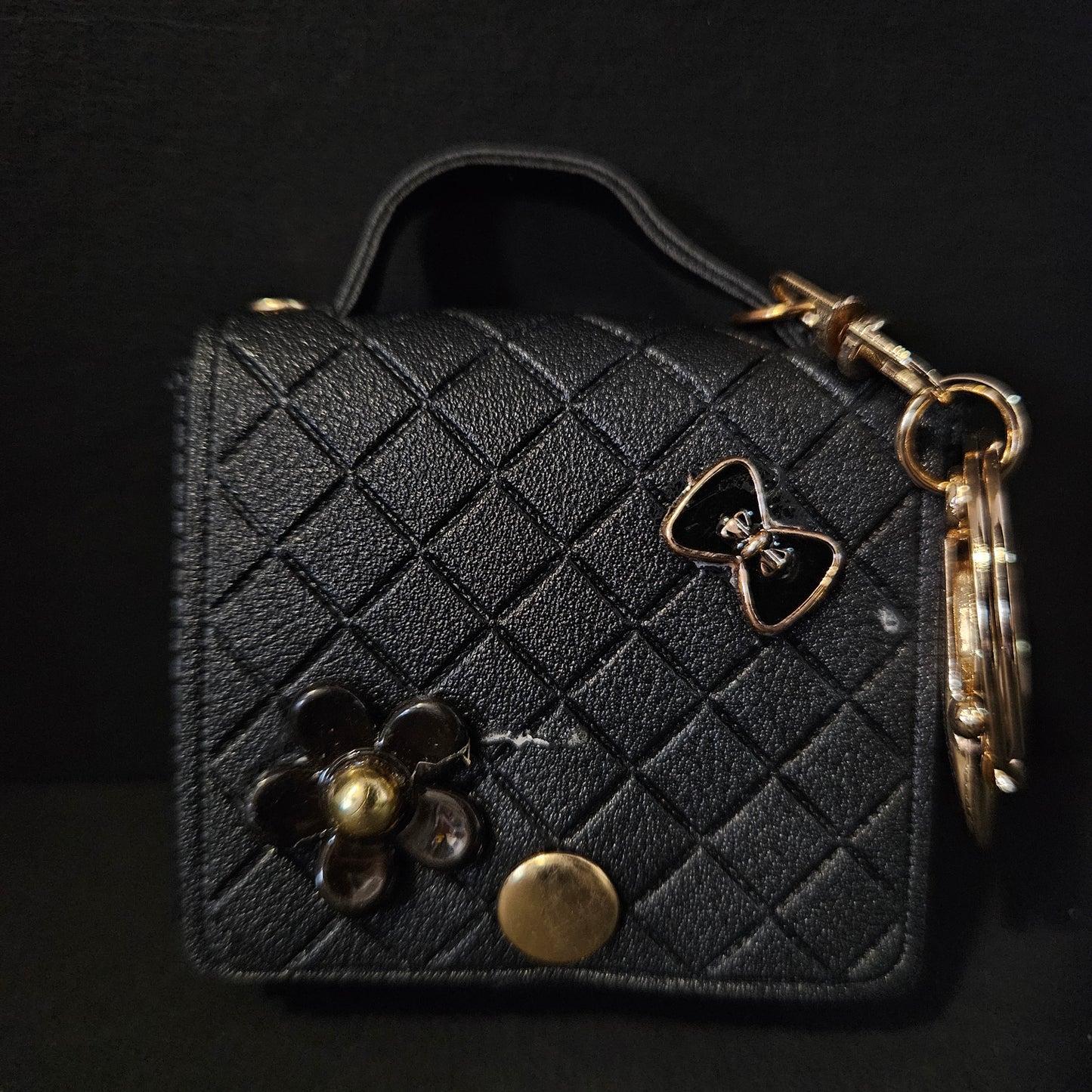 Keychain Mini Faux Leather Coin Purse Keychain Storage Bag Headphone Bag Keychain Bag
