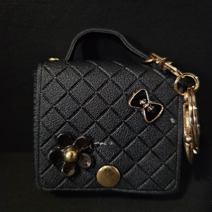 Keychain Mini Faux Leather Coin Purse Keychain Storage Bag Headphone Bag Keychain Bag