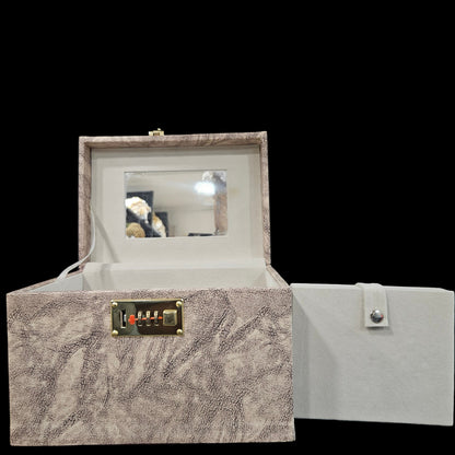 Jewellery Box For Women,Portable Travel Jewellery Organiser Box Small Jewellery Box Organiser For Ring,Earrings & Bracelet with number locking