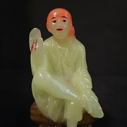 Radium Marble Sai Baba Statue Decorative Showpiece for home decor