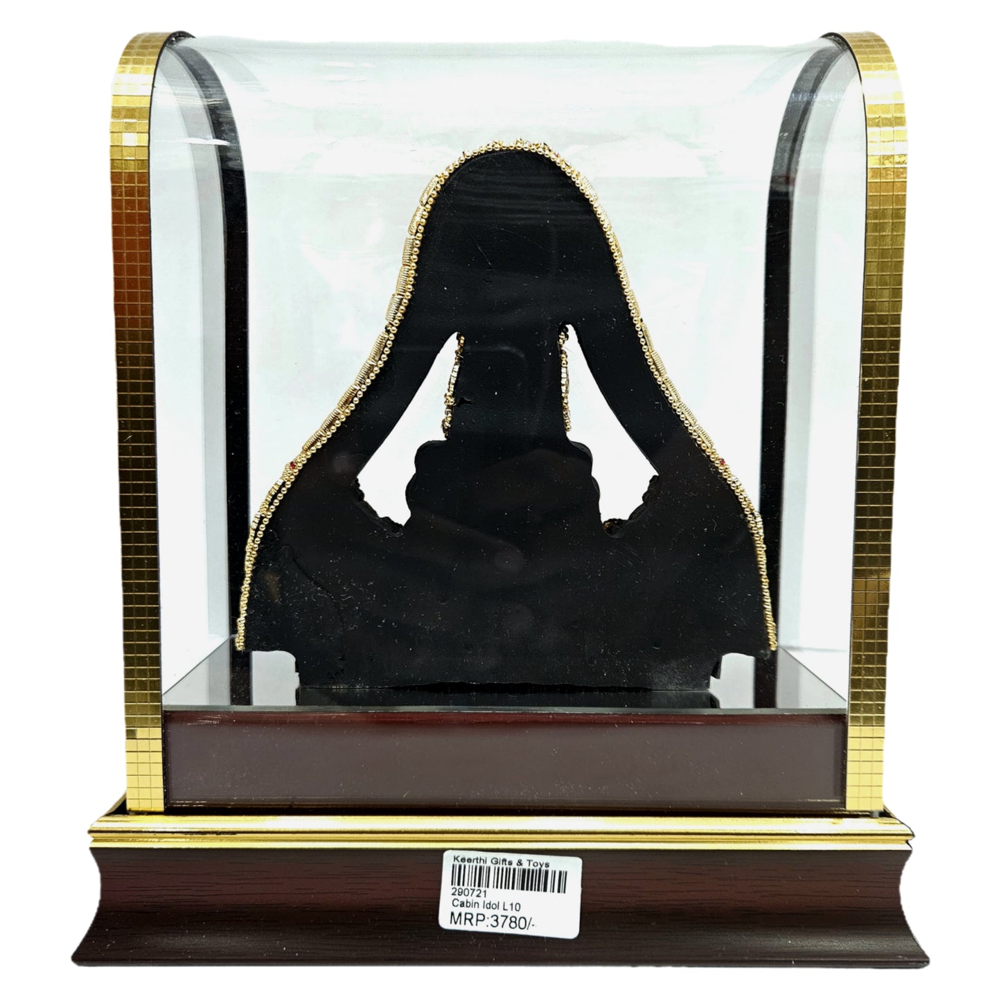 24 carats gold plated Balaji Idol in transparent protective cabin with attractive decorative stones designed Statue Showpiece
