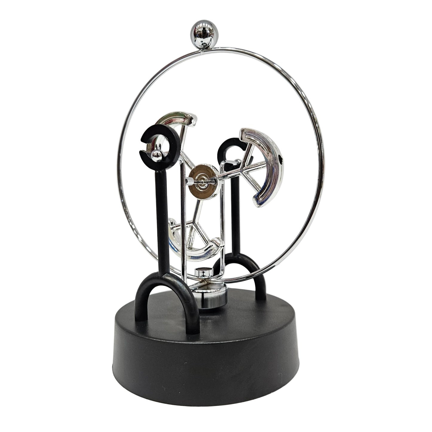Kinetic Orbital Perpetual Motion Newton Pendulum Zinc Alloy Frame Physical Science Desk Toy Art for Office Home Decoration